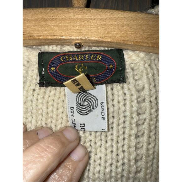 Charter Club Made In Ireland 100% Wool Women's Sweater Vest Size L In Cream EUC - Picture 6 of 10